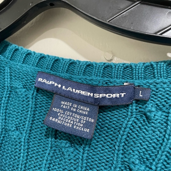 Ralph Lauren Teal Cable Knit Sweater - Picture 3 of 5